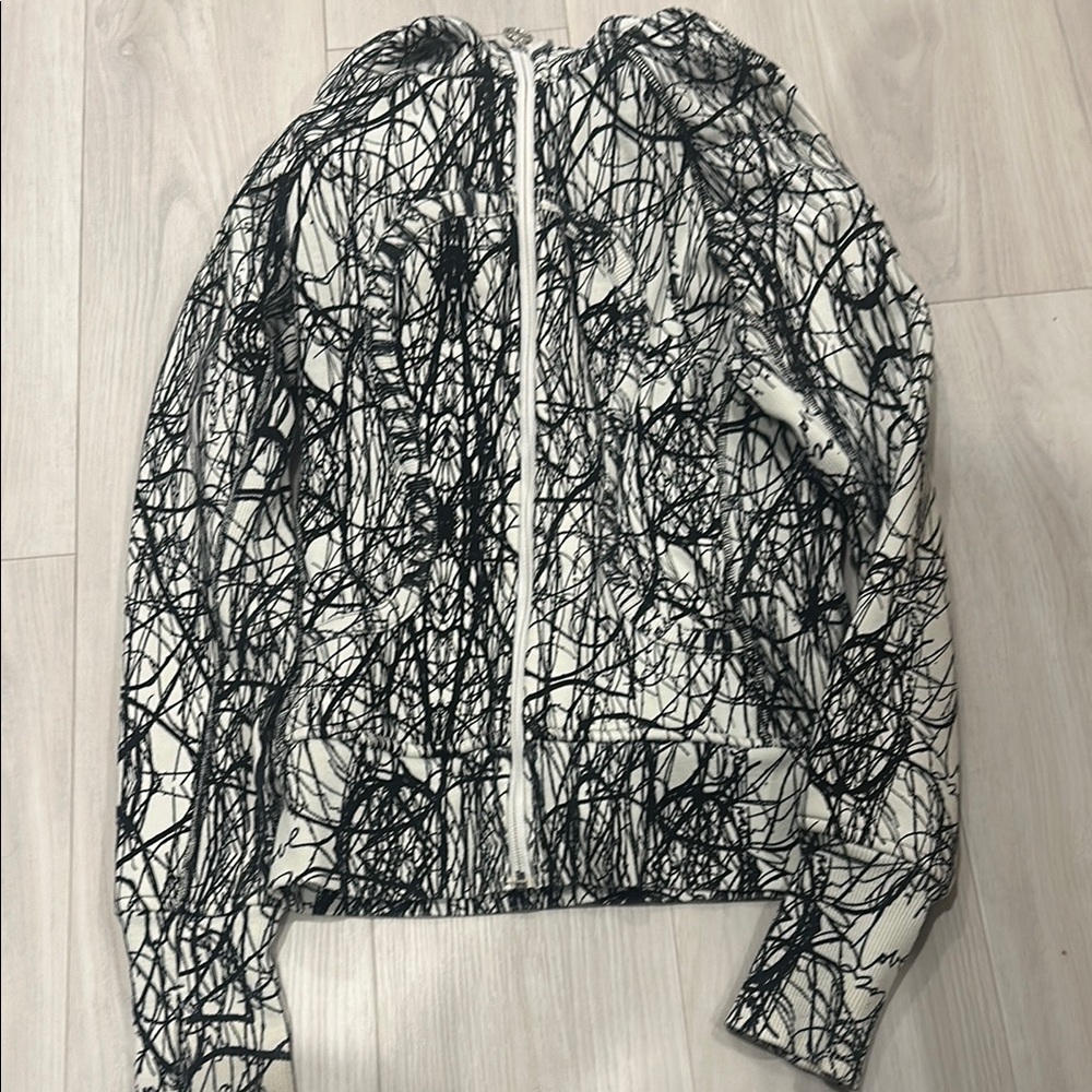 Women's Black and White Abstract Jacket